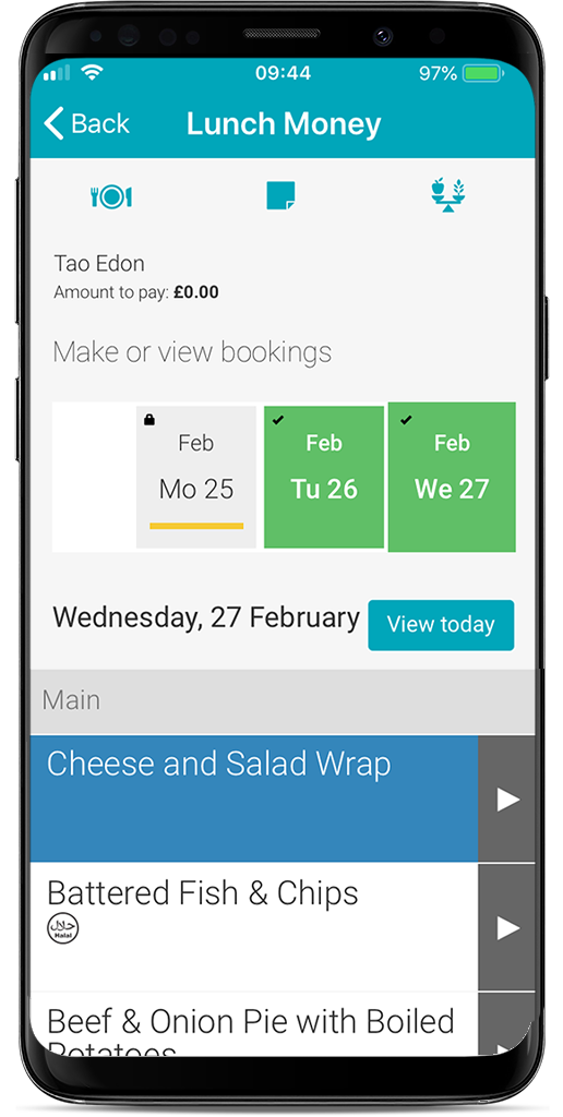 Schoolcomms Branded Parent App on Android Device